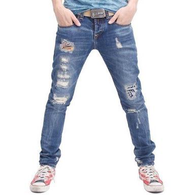Casual Wear Mens Stretchable Regular Fit Blue Denim Jeans