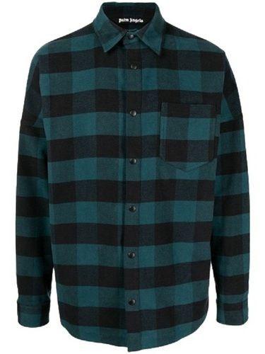 Black With Green Checked Pattern Casual Wear Full Sleeve Style Cotton Shirt For Men