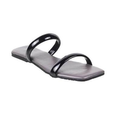 Leather Grey And Black Pu Upper Material Comfortable Ladies Fancy Slipper