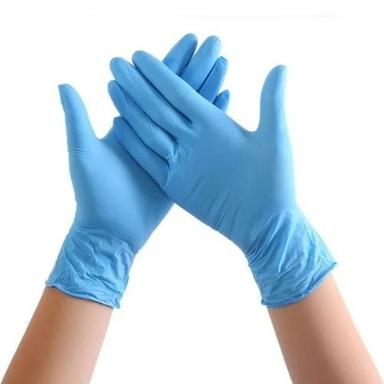 Blue Full Finger Disposable And Water Proof Plain Rubber Surgical Hand Gloves 