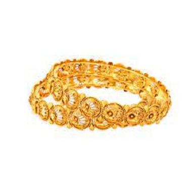 Yellow Premium Quality Designer 50 Gram Gold Bangles For Ladies 