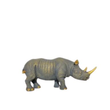 Gray Animal Theme Polished Technics Home Decoration Marble Rhinoceros Statue