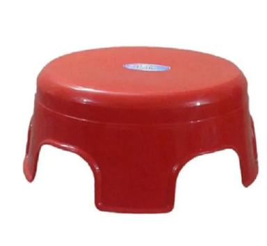 Red 7 Inch Height 150 Gram Round Pp Plastic Stool For Bathroom 