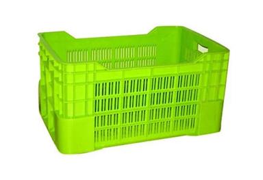 Green 19 X 13 X 11 Inch Pp Plastic Vegetable Crate For 25 Kg Storage Capacity