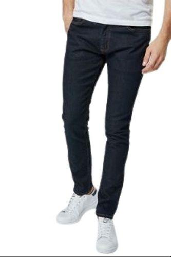Black Casual Wear Stretchable Comfortable Silm Fit Straight Plain Denim Jeans For Men 