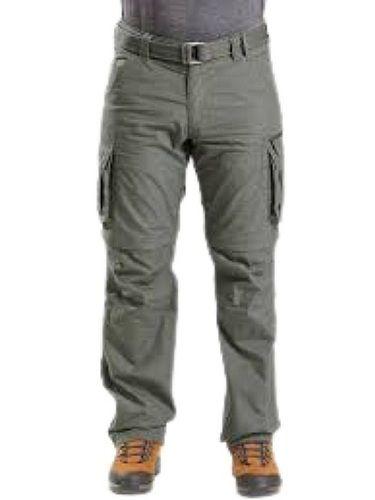 Grey Comfortable Stretchable Regular Fit Plain Cargo Pant For Boys