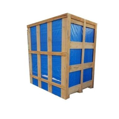 Brown And Blue 75X50X100 Cm Solid Box Style Impact-Resistant Industrial Wooden Crate