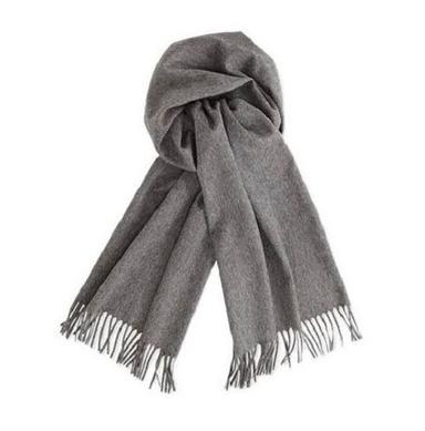 Grey 50 Inch Length Durable Plain Machine Made Woolen Scarf For Mens 