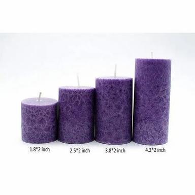 Floryn Decor Marble Finish Lavender Fragrance Pillar Candles Gift Set For Party Lighting