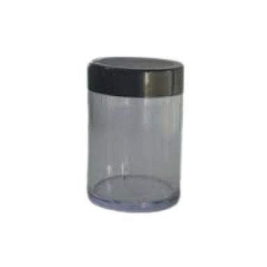 Black Round Shape Stranded Size Transparent Plastic Jar Weight 6.41 Gm 
