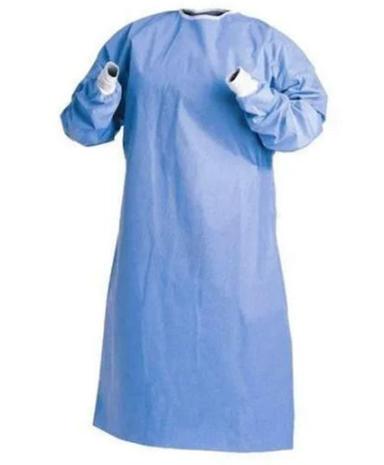 Blue Full Sleeves Disposable And Non Woven Plain Surgical Gown 