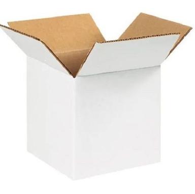 White 10 X 6 X 2 Inch Handmade Rectangular Single Wall 3 Ply Duplex Corrugated Box