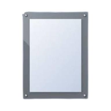 Grey Rectangular Polished Finish Wall Mounting Steel And Glass Photo Frame