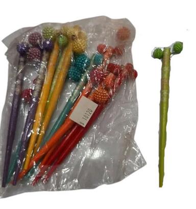5 Inches Paint Coated Wooden Multicolor Round Hair Stick, Pack Of 12 Pieces Application: Profesional