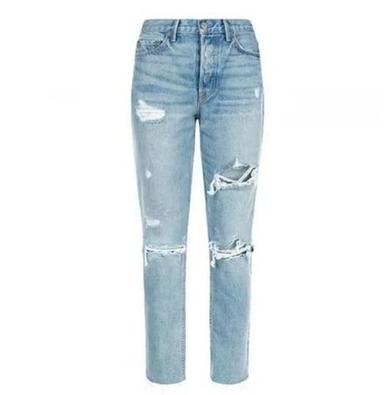 Blue Straight Regular Fit Anti-Wrinkled Denim Jeans For Women