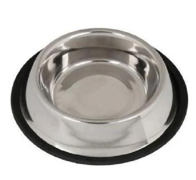 Silver 16 Inch Round Stainless Steel Dog Bowl