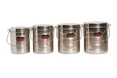 Silver 2.5Mm Plain And Polished Finished Stainless Steel Canister Set, 4 Piece Set
