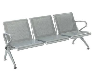 Machine Made Stainless Steel Polished Modern 3 Seater Reception Waiting Chairs 