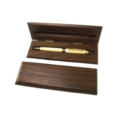 Wood 12 X 4 X 10 Inch Polished Wooden Pen Box For Gift