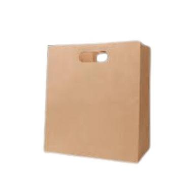 Brown Recyclable Square D Cut Handle Plain Kraft Paper Carry Bags