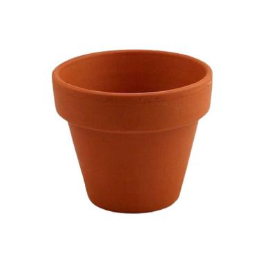 Red 15.2X15.2X15.2 Cm Round Eco Friendly Matte Finish Clay Flower Pot