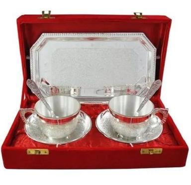 Metal Set Of Silver Plated Two Tea Cup For Drinking