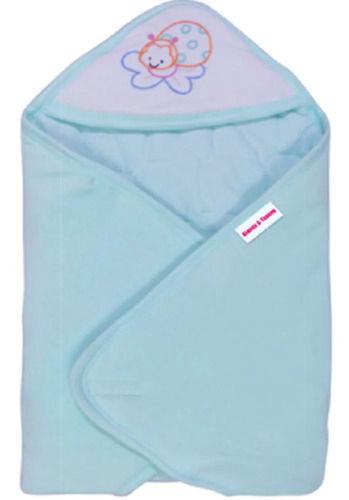 Sky Blue Washable And Comfortable Soft Plain Cotton Baby Hooded Towels