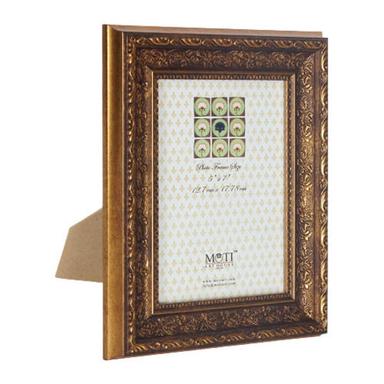 Brown 5X7 Inches Rectangular Polished Finish Tabletop Antique Wooden Photo Frame