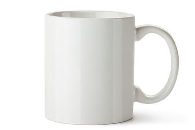  कॉफ़ी और चाय के लिए आधुनिक डिज़ाइन का प्लेन सफ़ेद सिरेमिक मग 