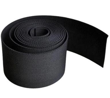 Black 10 Meter Long Plain Nylon Braided Elastic Tape