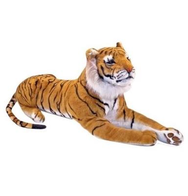 White And Yellow 20X17X17 Cm 300 Gram Washable Tiger Soft Fabric Toys 