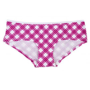 Ladies Pink White Check Cotton Panties, Available In All Sizes