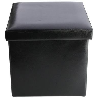 Black 13X10 Inches 200 Gram Mdf Wood And Plain Pu Leather Storage Box 