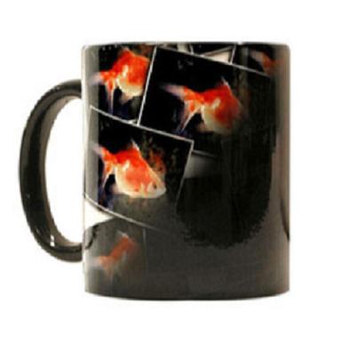 Black 300 Ml Ceramic Printed Mug For Gifting 