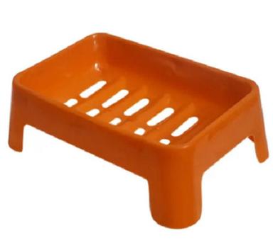 Orange 15 X 10 X 5 Cm Deck Mounted Glossy Finish Rectangular Pvc Plastic Soap Dish 