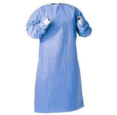 Blue Woven Style Elastic Cuffs Disposable Cotton Surgeon Gown