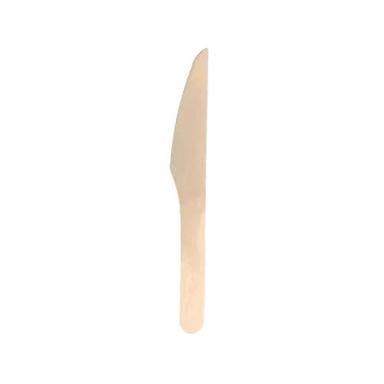 Light Brown 160Mm Biodegradable Eco Friendly Polished Hard Wood Cutlery Knives, Box Of 10000 Pieces