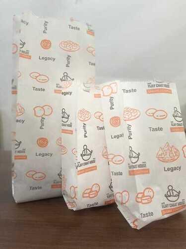 Eco Friendly White Printed Paper Bag For Food Packaging Application: Construction