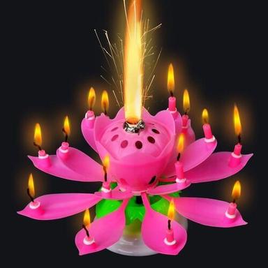 Lotus Musical Birthday Candle For Birthday Party, 1/2 Hour Burn Time