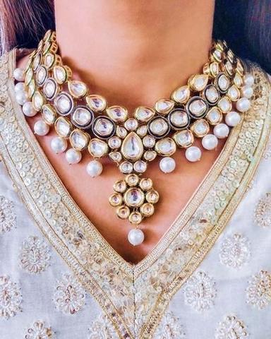 Party Wear Ladies Artificial Diamond Necklace Set