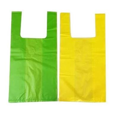 Yellow And Green 30X40 Inches Pvc Rectangle U Cut Plain Grocery Plastic Carry Bag
