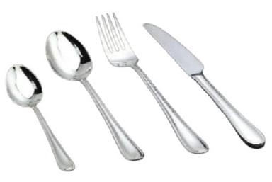 Silver Lightweight 4 Pieces Plain Rectangular Polished Finish Cutlery Set