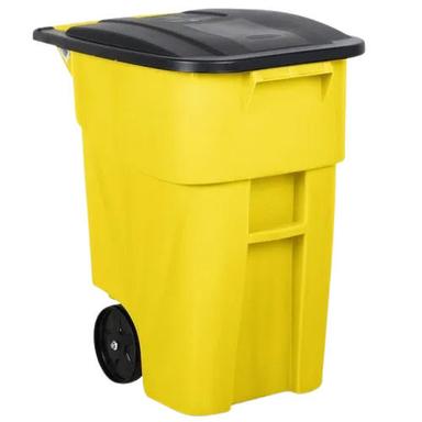 Yellow 28X23X36 Inches 8 Kilogram Hdpe Plastic Garbage Container For Outdoor 