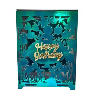 Green And Golden 7X9X5 Inch Rectangular Medium Density Fibreboard Birthday Gift Box 