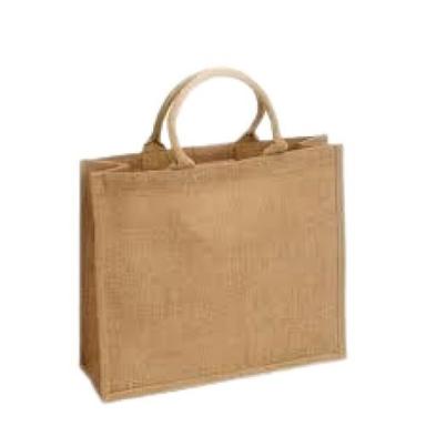 Brown Plain Matte Finish Eco-Friendly Hand Length Handle Jute Carry Bag