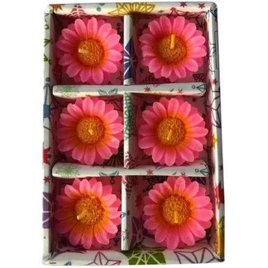 6 Pieces Box Paraffin Wax Cotton Wick Decorative Flower Candles  Burning Time: 5-15 Minutes