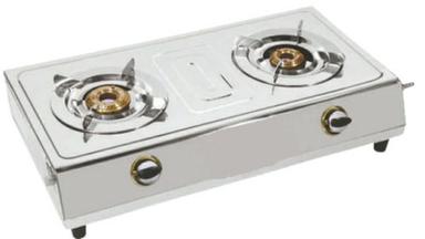 Manual 57X28X12 Centimeter Stainless Steel And Brass Body Two Burner Gas Stove 