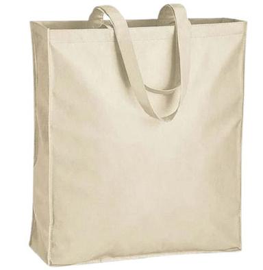 Cream Plain Pattern Hand Handle Canvas Shopping Bag With 5 Kg Capacity