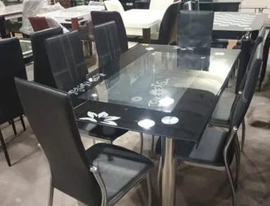 Glass Dining Table With 6 Seater For Home Application: Enamel & Paints Industries