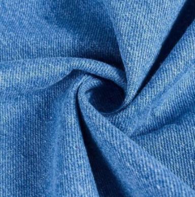 Blue 12 Meter Long 180 Gsm 30S Yarn Count 1.38 G/Cm3 Density Plain Cotton Denim Fabric